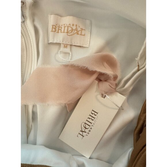 JLUXLABEL IVORY UNVEILED SATIN MAXI BRIDAL DRESS - Size Medium - Picture 8 of 11